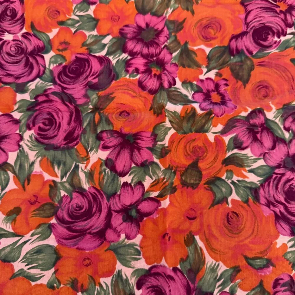 Cloth Table Napkins, Purple and Red Floral, Set of 4